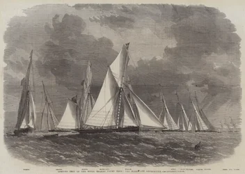 Voyage inaugural du Royal Thames Yacht Club, la flotte au large de Greenhithe